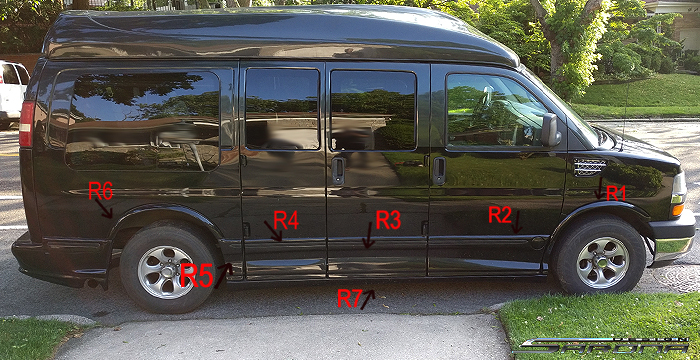 Custom Chevy Express Van  All Styles Side Skirts (2003 - 2024) - $1890.00 (Part #CH-026-SS)
